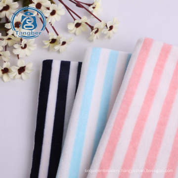 Super Soft Stripe Print Polyester Stretch Velvet Fabric